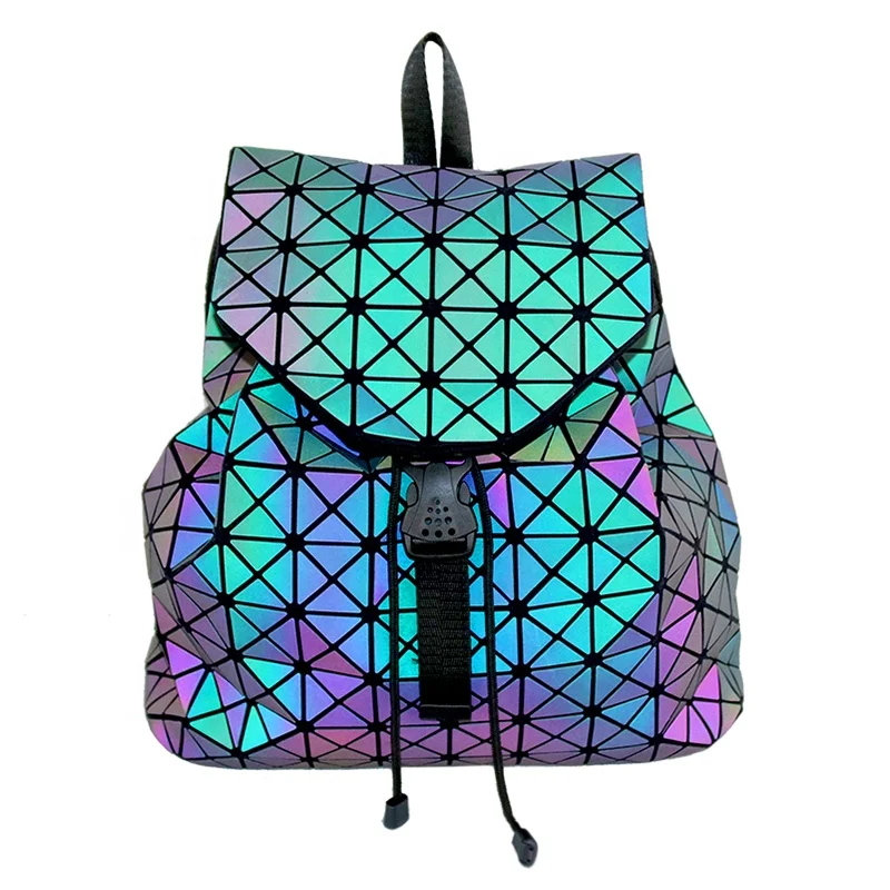 

Drawstring Bag Trending 2020 Womens Manufacturer Leisure Travel Custom Design Geometric Luminous Backpack