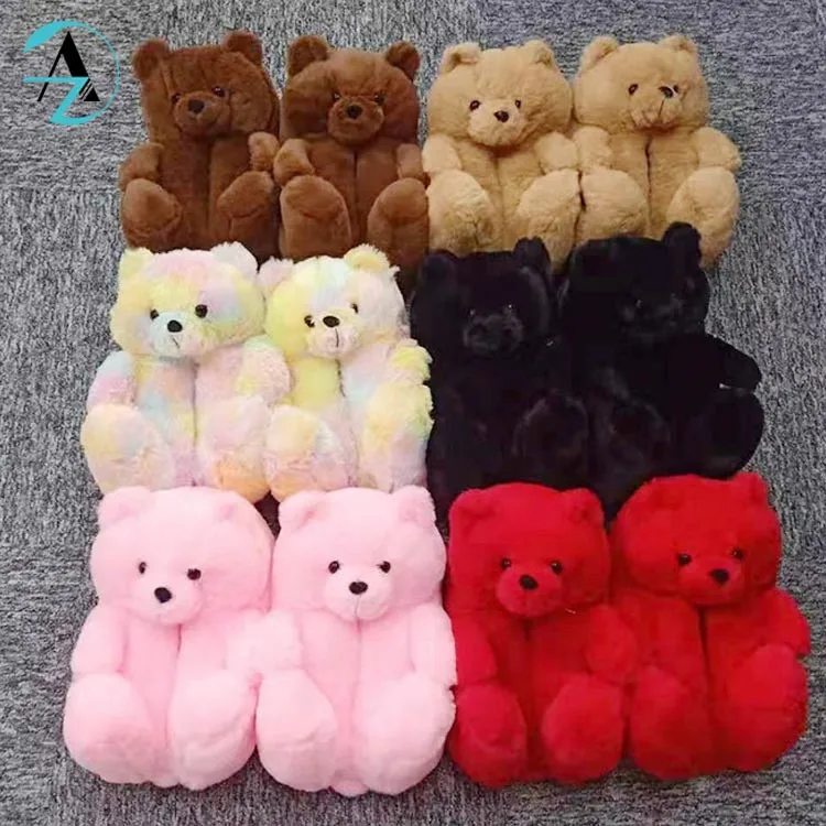 

Cheap Sale Fashion Colorful Children Teddy Bear Slippers Winter Womens Teddy Bear Slippers, Picture