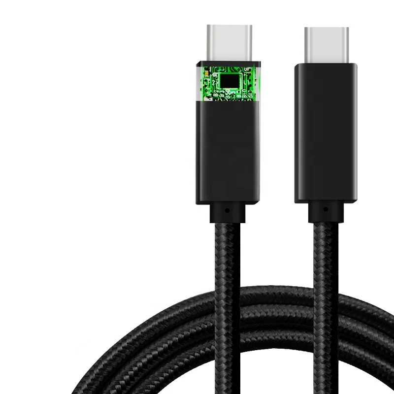 

In Stock E-mark Chip USB 3.1 Type C to USB Type C 3.1 Fast Charger Data Line Customized Usb Charging Cable, Black, silver