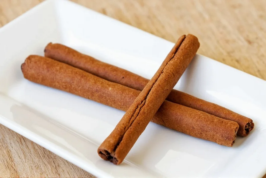 Close-up comparison of Apple Jacks cereal pieces next to whole cinnamon sticks showing the difference between flavored cereal and actual spice