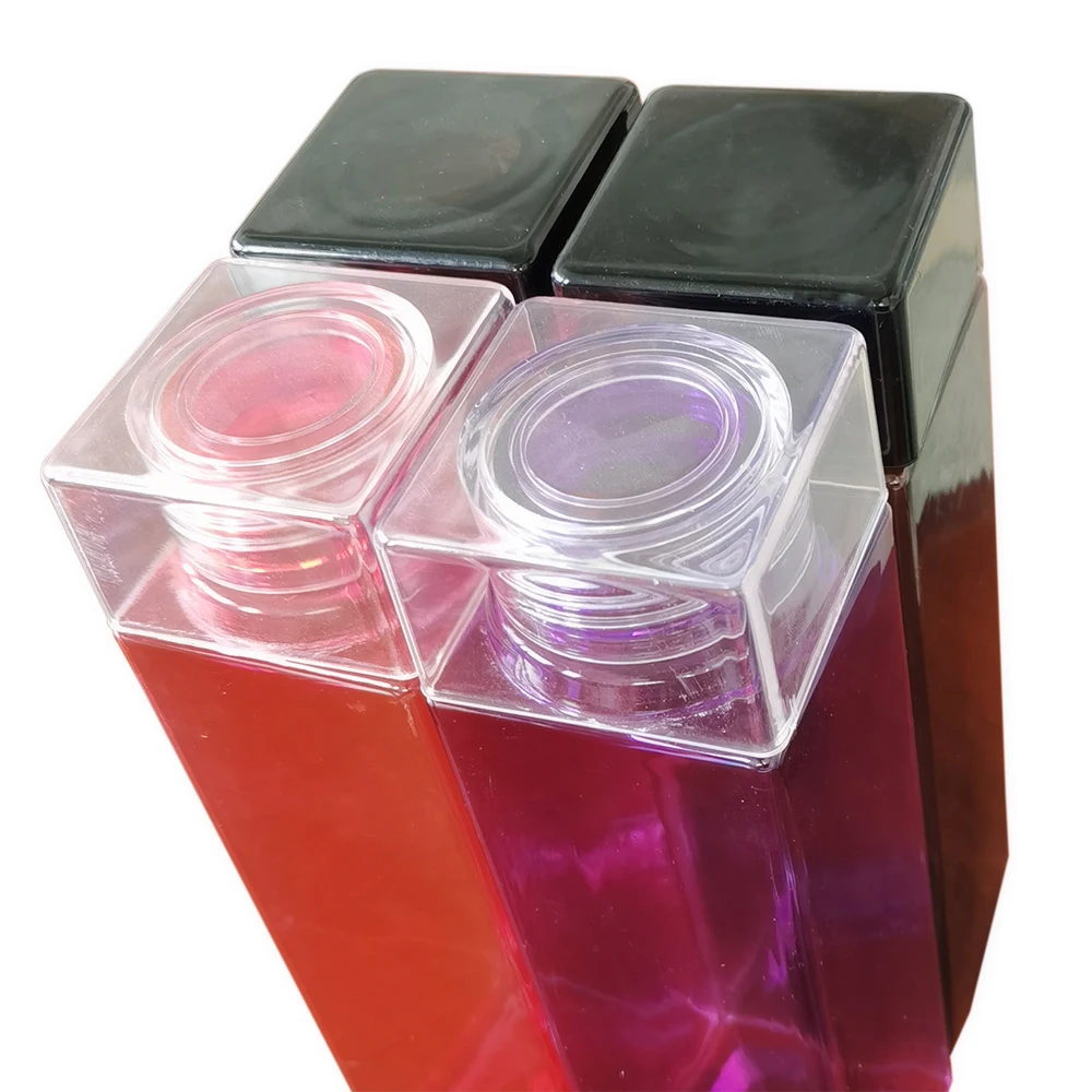 

wholesale custom cheapcolorful stylish bpa free water bottles transparent leak proof flat square water bottles with custom logo