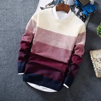 

Fashion Wool Striped O-Neck Slim Fit Sweater New striped men's sweater