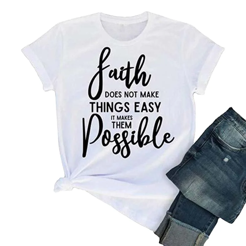 

Summer Women Casual Loose Type T-shirts Word Printing Fashion Famale Shirts Tops
