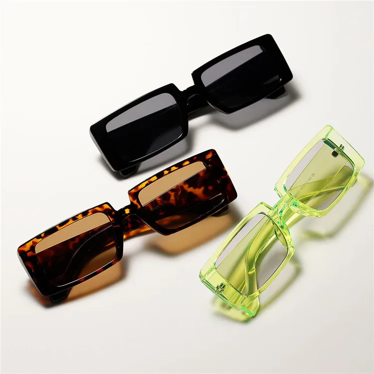 

custom 90s brand lentes de sol rectangular rectangle frame sun glasses unisex fashion shades retro men women Vintage Sunglasses