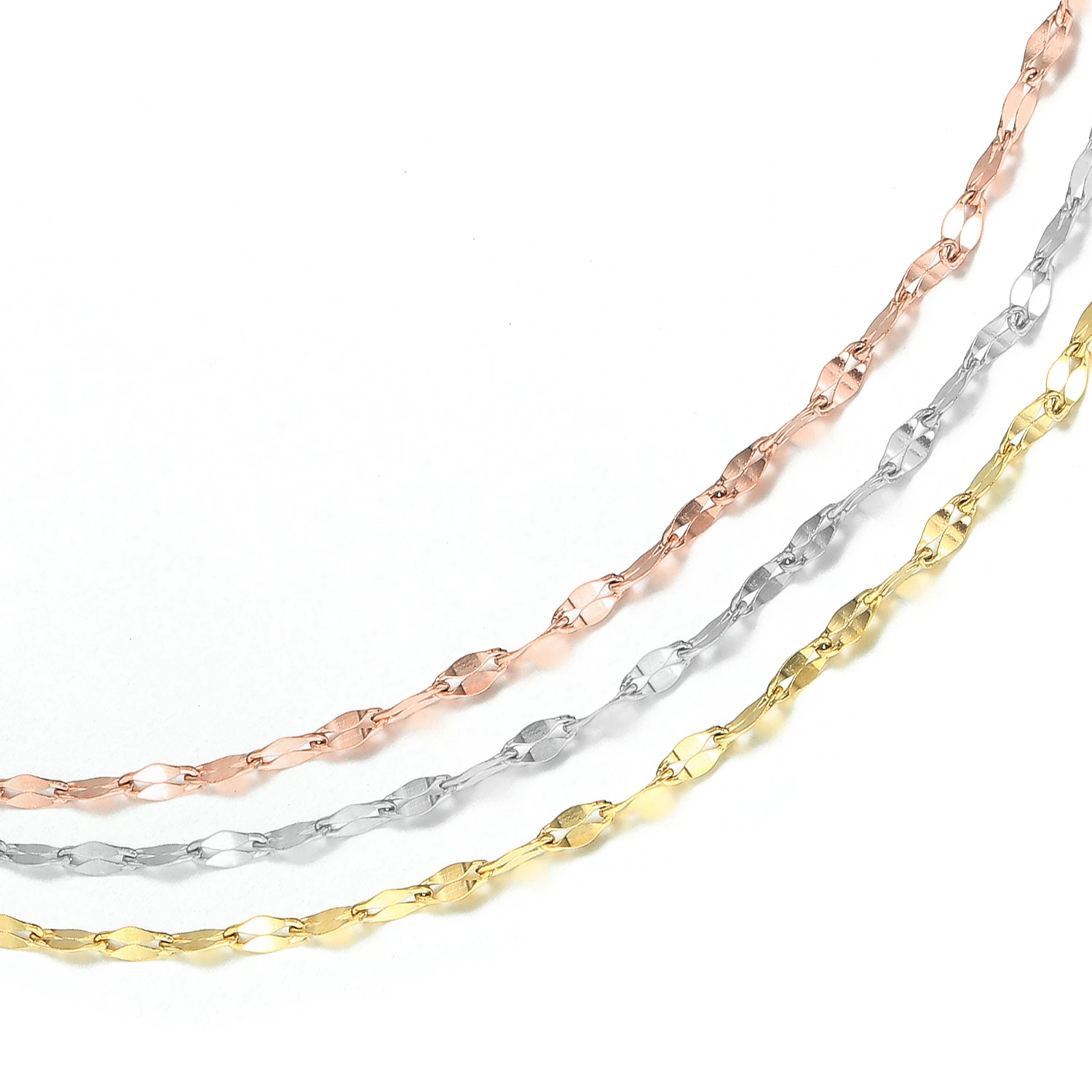 

Classical Simple Designs for Women And Man 14K Gold Thin Link Chain Choker Necklace Fashion Jewelry Stainless Steel Set, 14k gold/rose/sliver