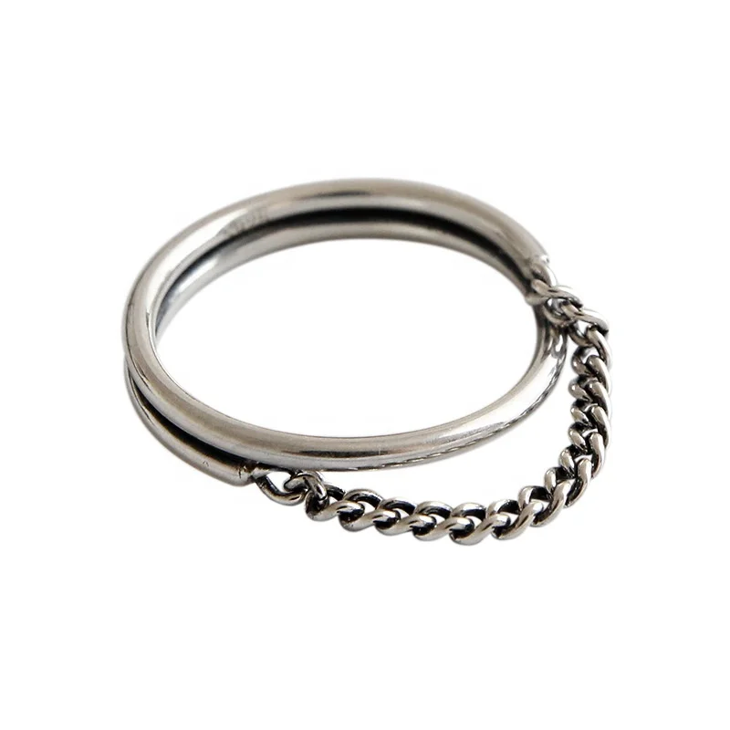 

Vianrla Chain Connected Rings Sterling Silver Ring for Her