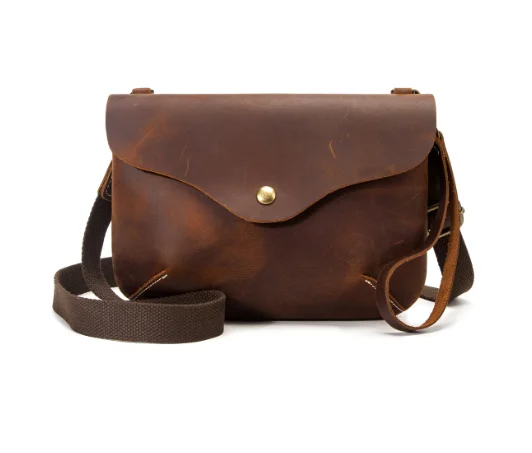 

Vintage Crazy Horse Genuine Leather Small Crossbody Bag Sling Messenger Bag For Women, Customized