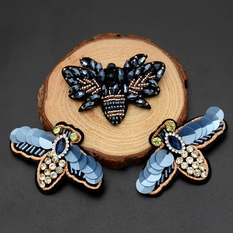 

Exquisite handmade rhinestone patches butterfly diy accessories, As pictured