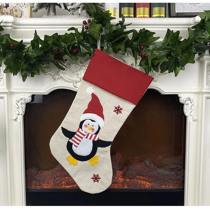 Merry Christmas Santa Sack Gift Bag Stocking Sock Red Felt Xmas Supply Wholsale 