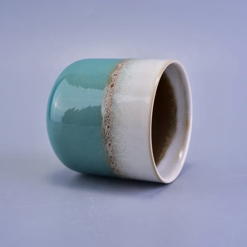 Round decorative ceramic candle holder for home decor