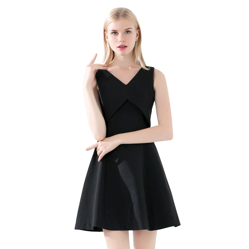 

Guangzhou Women Clothes V-neck Sleeveless Party wear Dresses for Ladies