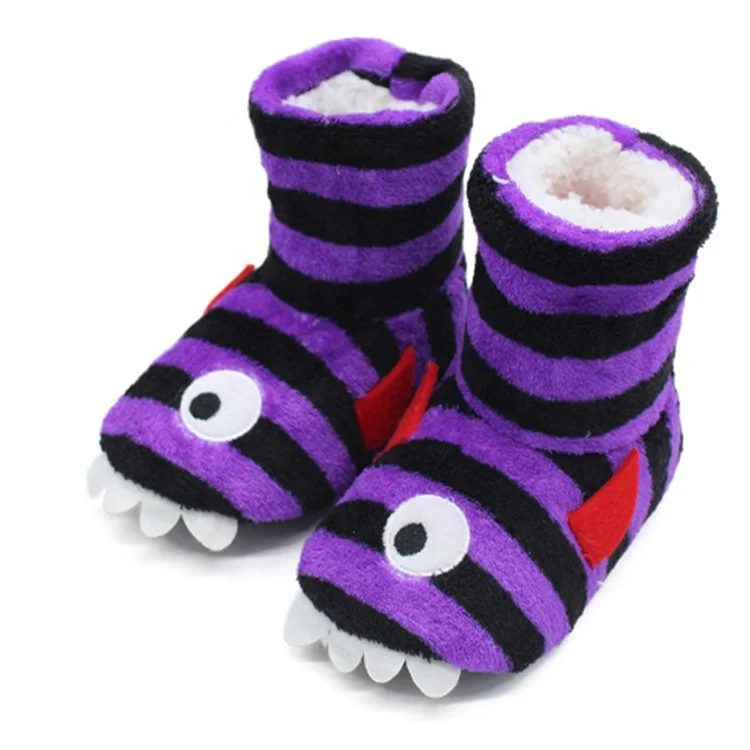 

winter kids children baby plush fuzzy one-eyed Monster warm indoor boots booties