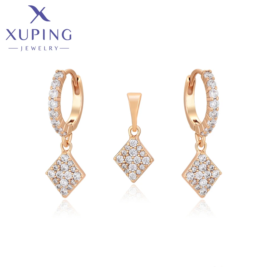 

A00918861 Xuping fashion elegant earring and pendant set 18K gold color Women ancient luxury royal couples jewelry pendant