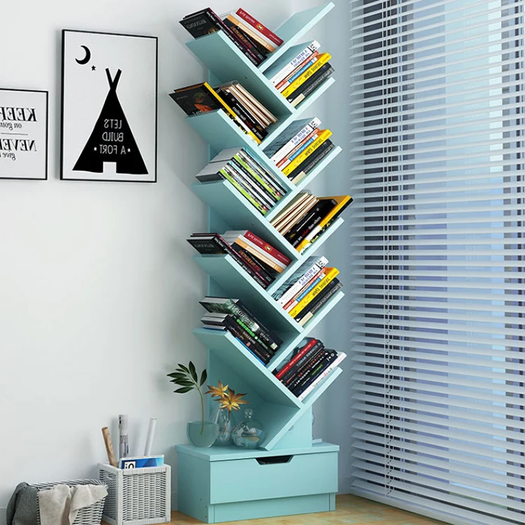 
office wood kid portable tree book shelf 