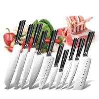 

Professional High Quality 10PCS Wood Handle Blanks Kitchen Cooking Tools Set Knives