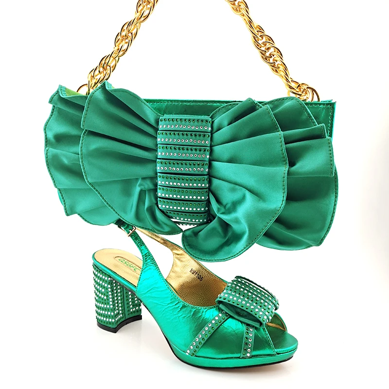 

2021 shoe and bag set for african women furniture modern style set italian ladies shoes handbag set, Blue,black,gold,deep green,red