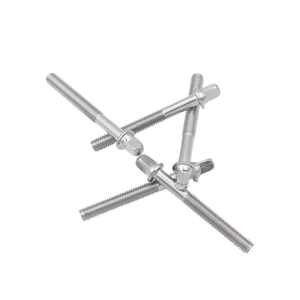 

6pcs/set Drum Bolts Drum Tension Rods Short Screws Set for Drum Players, Silver