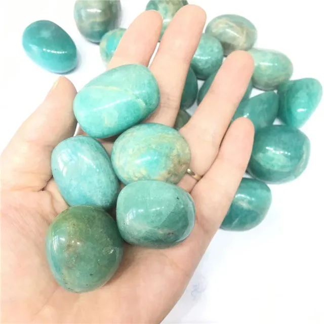 

Wholesale natural polished gemstone amazonite crystals healing tumbled stones for sale