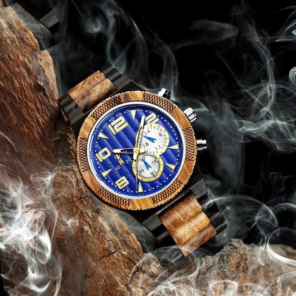 

SIKAI custom private label wooden quartz watches OEM low MOQ wood engraved watch for men