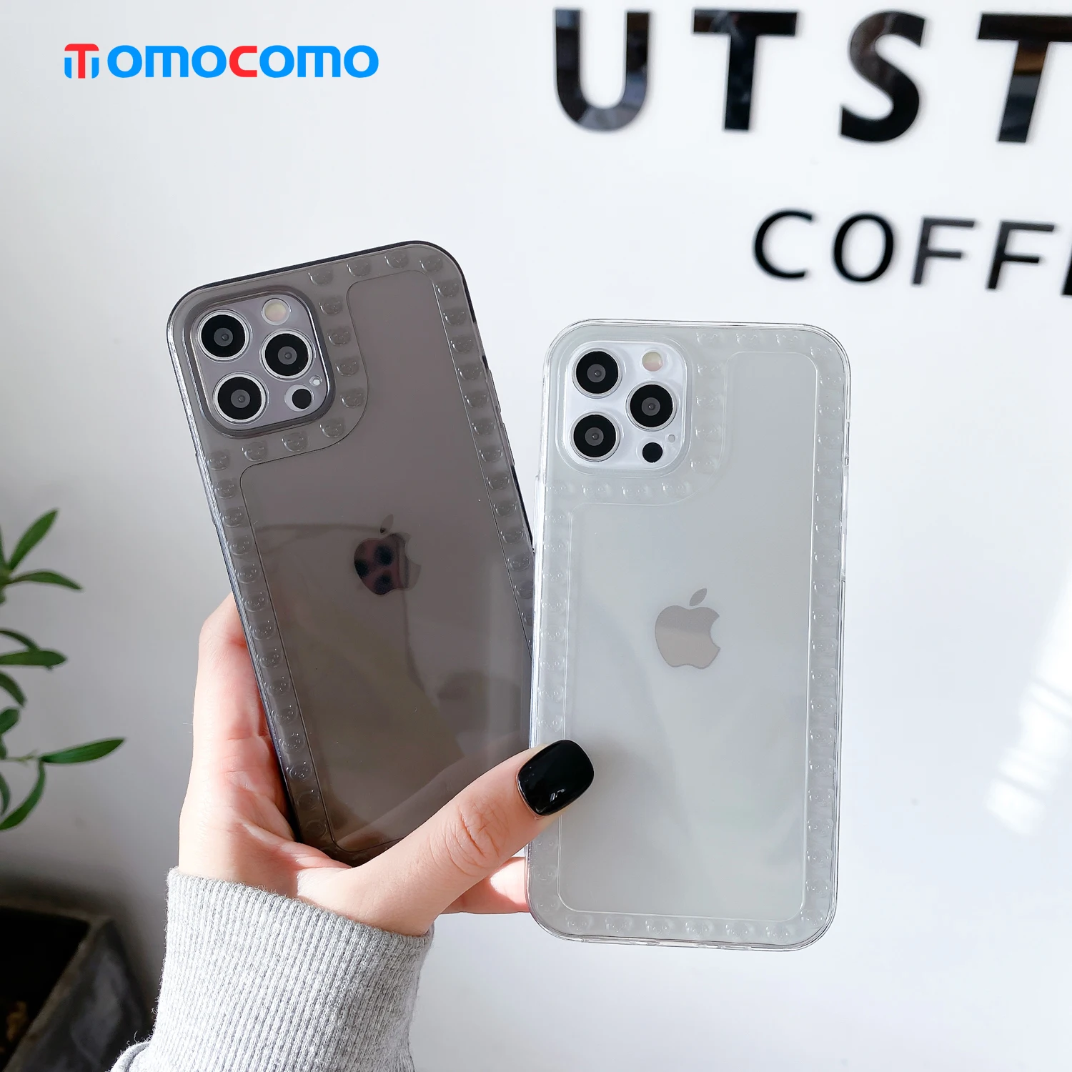 

Ins Hot Selling Bear Frame Style Transparent TPU Soft Phone Case
