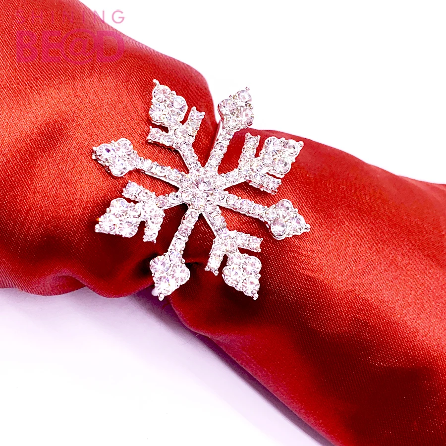 

2016 snowflake clear rhinestone napkin ring for wedding