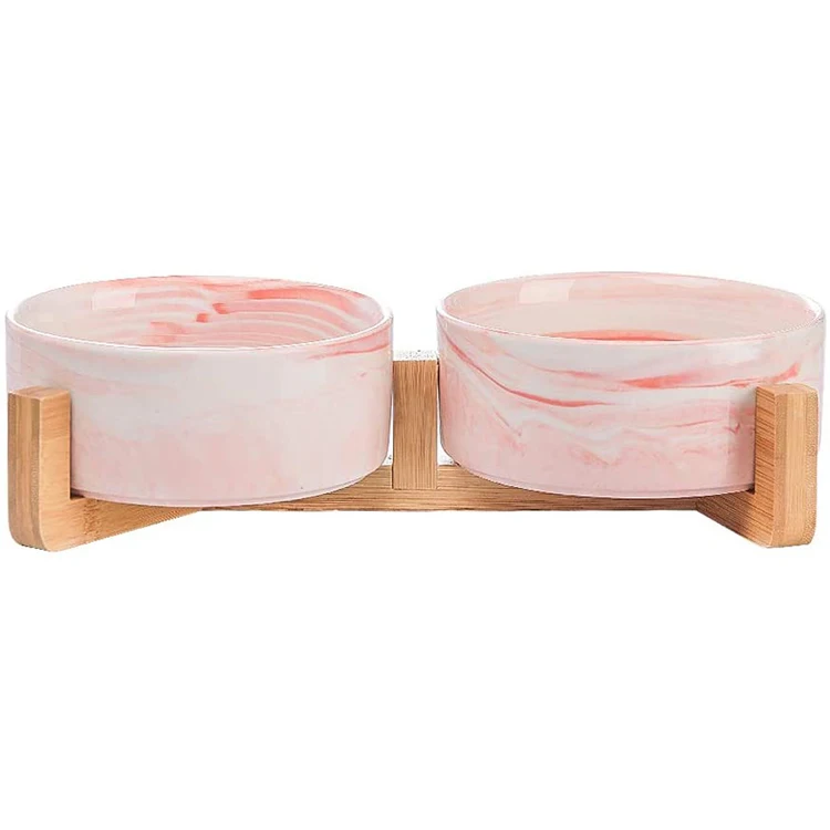 

Wholesale Custom Cat Water Ceramic Pet Food Bowl For Dogs With Wool Stand, Customized color