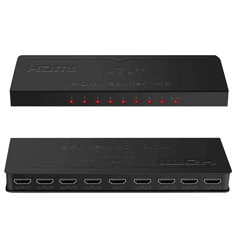 

Ultra HD 4K@ 30 Hz 1 in 8 Out 8 Ports HDMI Splitter 1x8 Support Full HD 1080P & 3D for Xbox, PS4, Fire Stick,Blu Ray, HDTV, Black