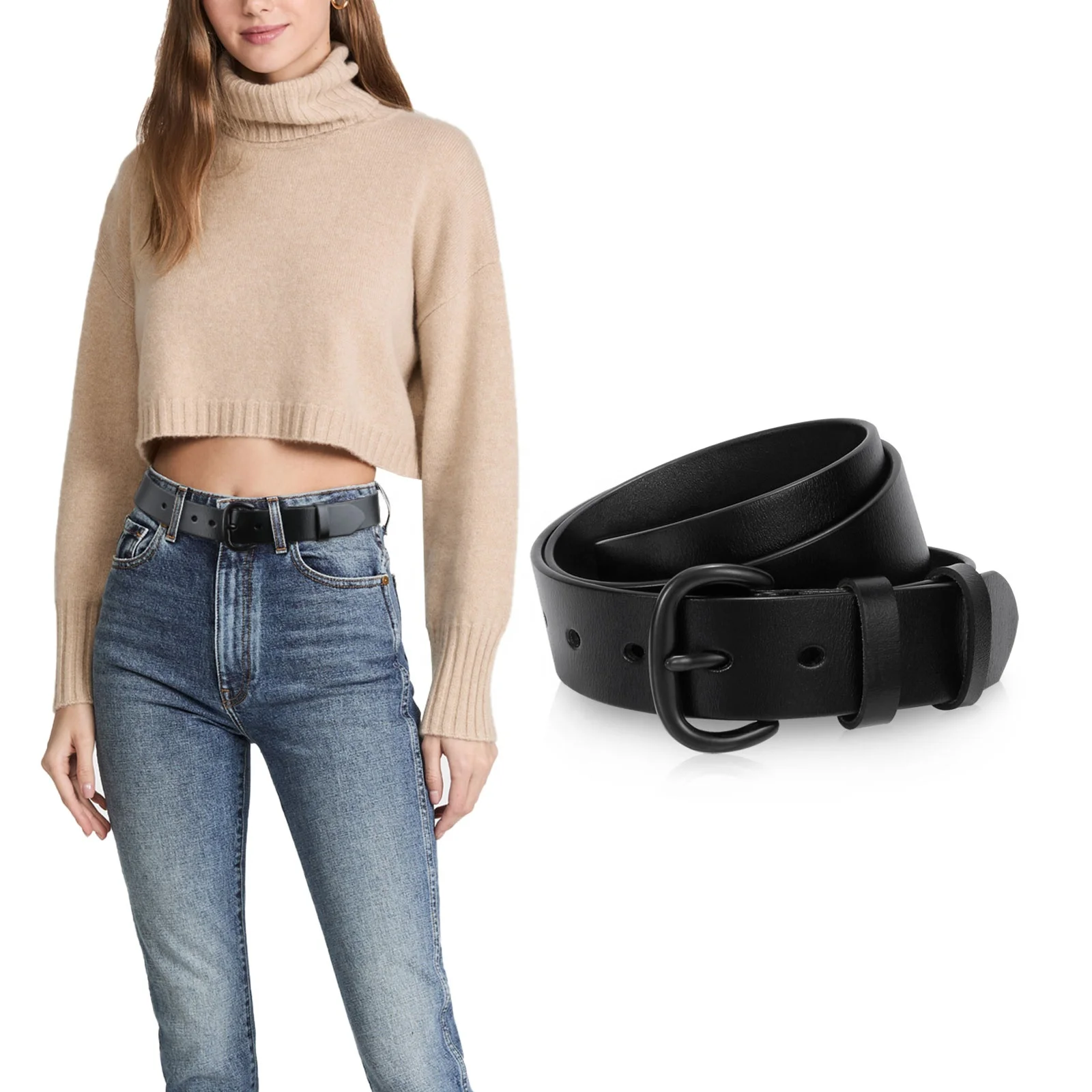 Classic Casual Black Genuine Leather Belts Women Jeans Pants Belts For Woman Designer Fashion Belts