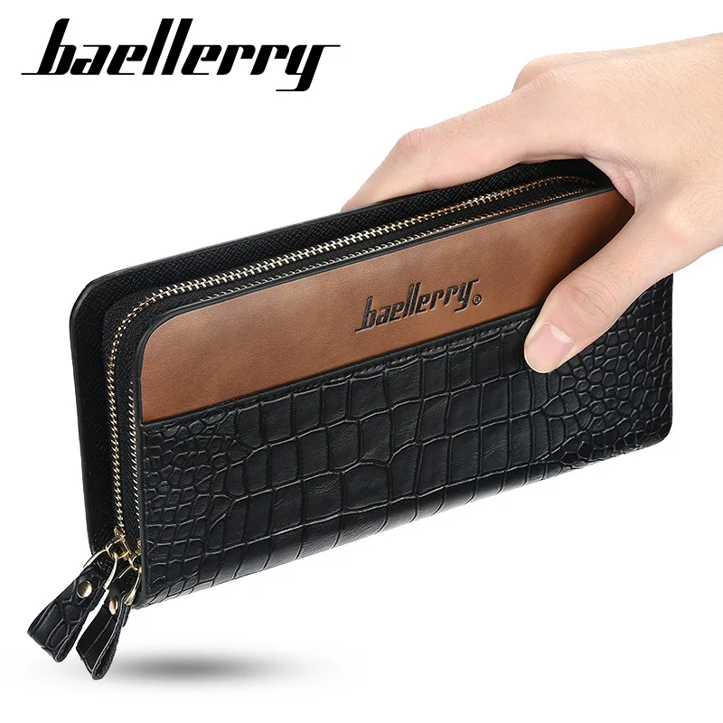 

Baellerry 2021 modern long travel wallet men card holders wallet porte feuille homme cuir minimalist pu genuine leather wallets, Picture