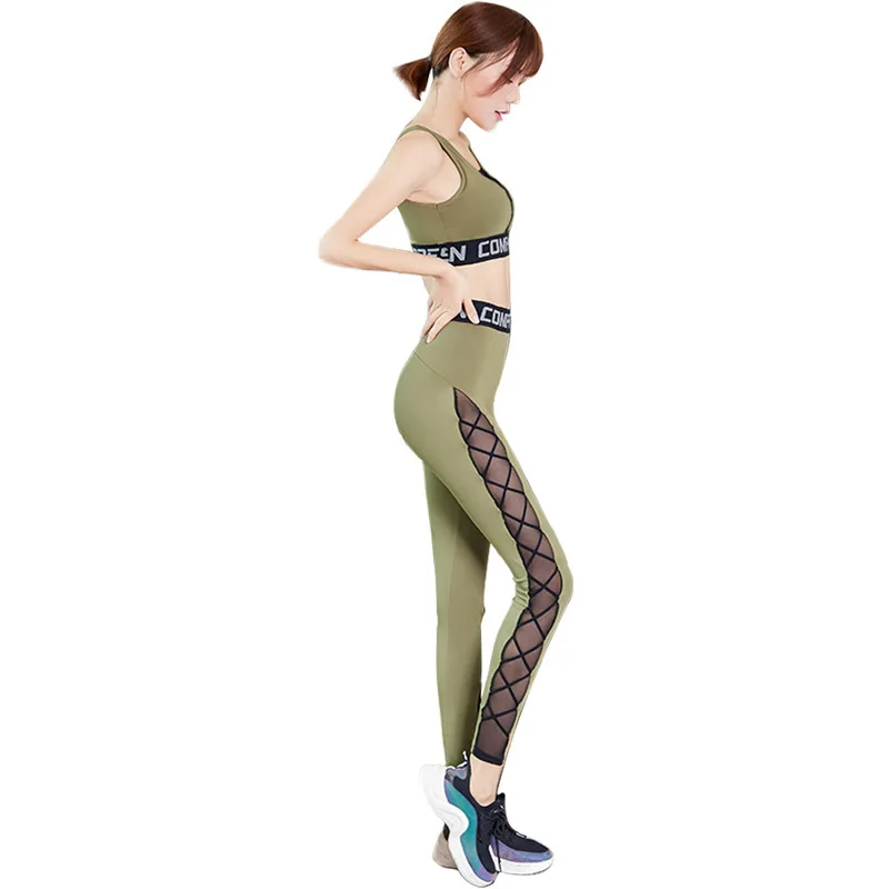 

2021 New women soft quick dry yoga suit shockproof fitness jogging yoga wear for sports