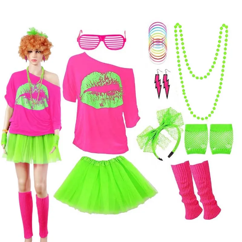 

Women Cosplay 1980s Theme Retro Party 80S Party Costume YTHC-003