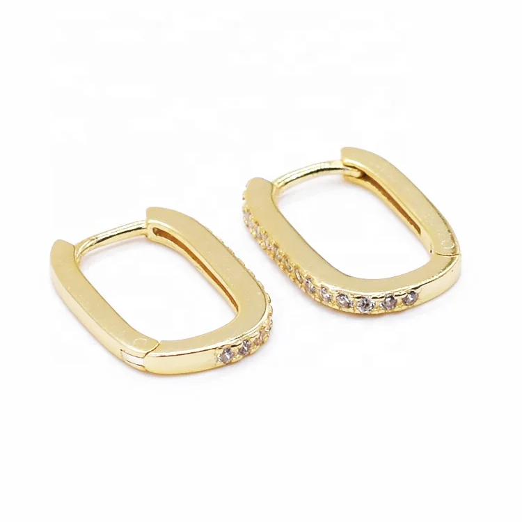 

New design 925 Sterling Silver gold plated Gold Plated huggie hoop earrings