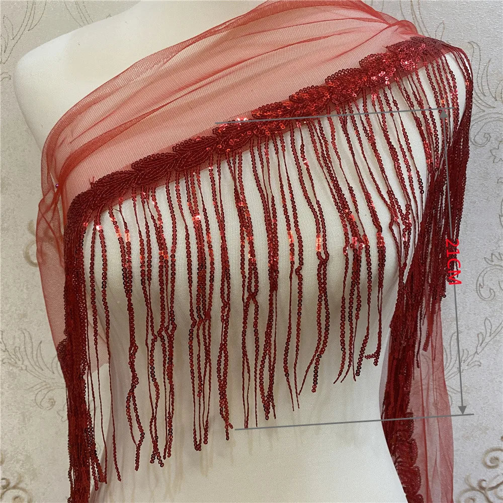 

New Fashion Product 21CM Sequins Fringe Tassel for Dress Accessories, Many colors