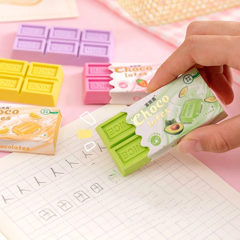 

School kids gifts creative funny kawaii cute chocolate shaped eraser