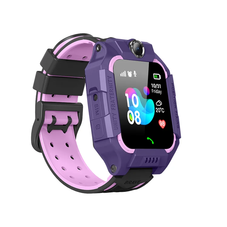 

2021 Z6 Kids Smart Watch Q19 LBS Positioning SIM Two-way call SOS Waterproof Smartwatch for Children Safety, Red,purple,blue