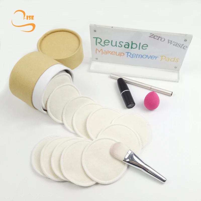 

Hot Sale 3.15" Zero Waste Hemp Cotton Facial Cleansing Pads Girls Reusable Organic Make Up Pads