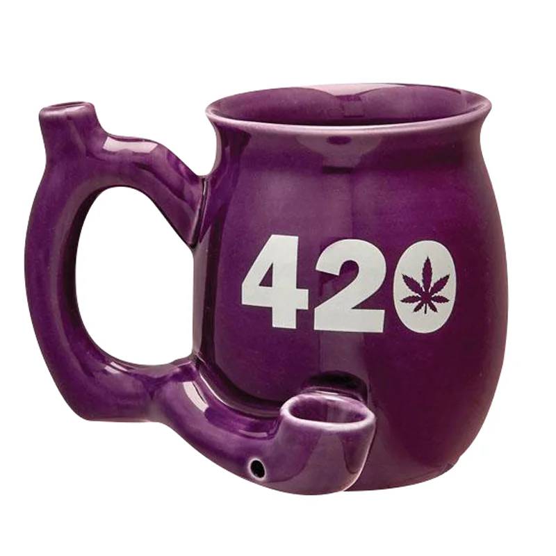 

Custom Funny Wake And Bake Ceramic Smoking Pipe Mug Coffee Ceramic Mugs, Customized colors acceptable