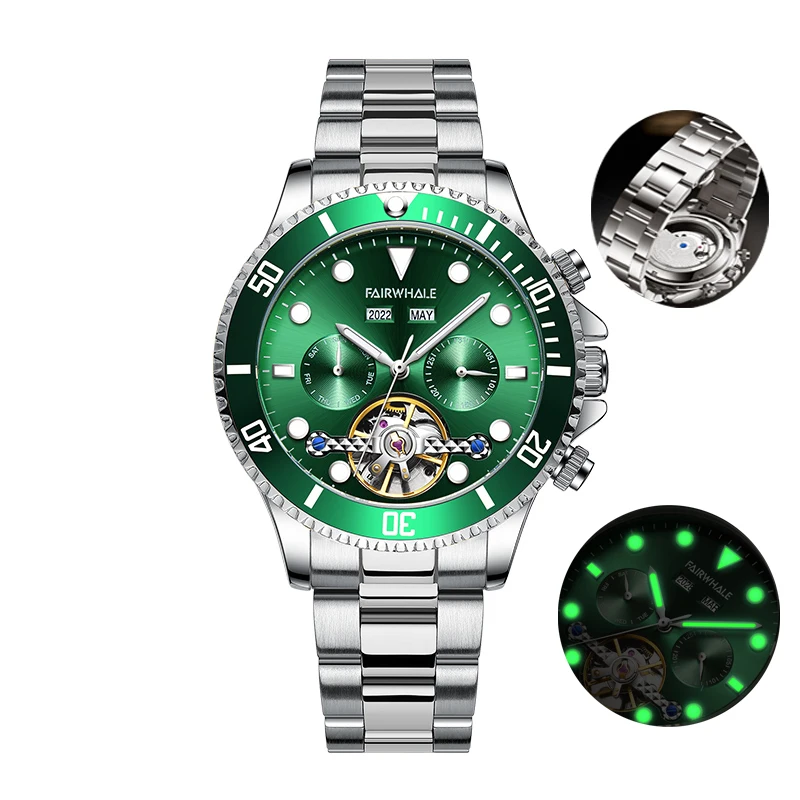 

Customized Luxury 30m Waterproof Stainless Steel Men Watch Men's Black Gold Mechanical Watches Business Automatic Wristwatch