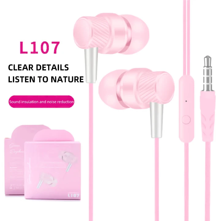 

Music wired control Earphone & Headphone cute stereo in-ear headset for mobile phone, Black/white/green /yellow/bule/pink