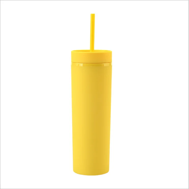 

Personalized Skinny TUMBLERS Matte Pastel Colored Acrylic Tumblers 16oz Double Wall Plastic Tumblers With Straw travel mug, Customized color