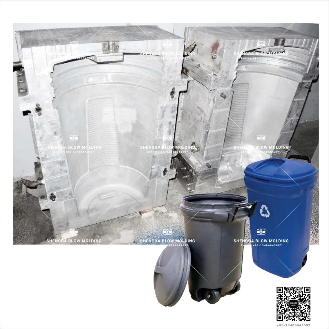 Hdpe Plastic Blow Waste Bin Can Mould Blowing Trash Can Mould Garbage