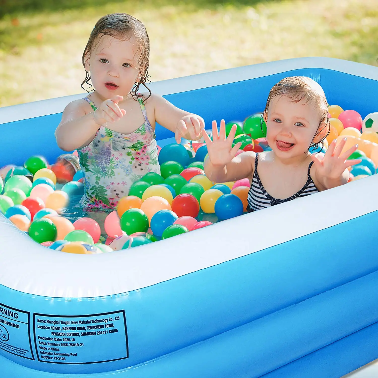 

Outdoor Inflatable Swimming Pool Full-Sized Above Ground Kiddle Family Lounge Pool for Adult Kids Toddlers Blue180x125x60cm