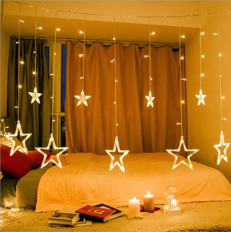 Star curtain light Waterproof Decoration Outdoor waterproof light up xmas decor roof decorative