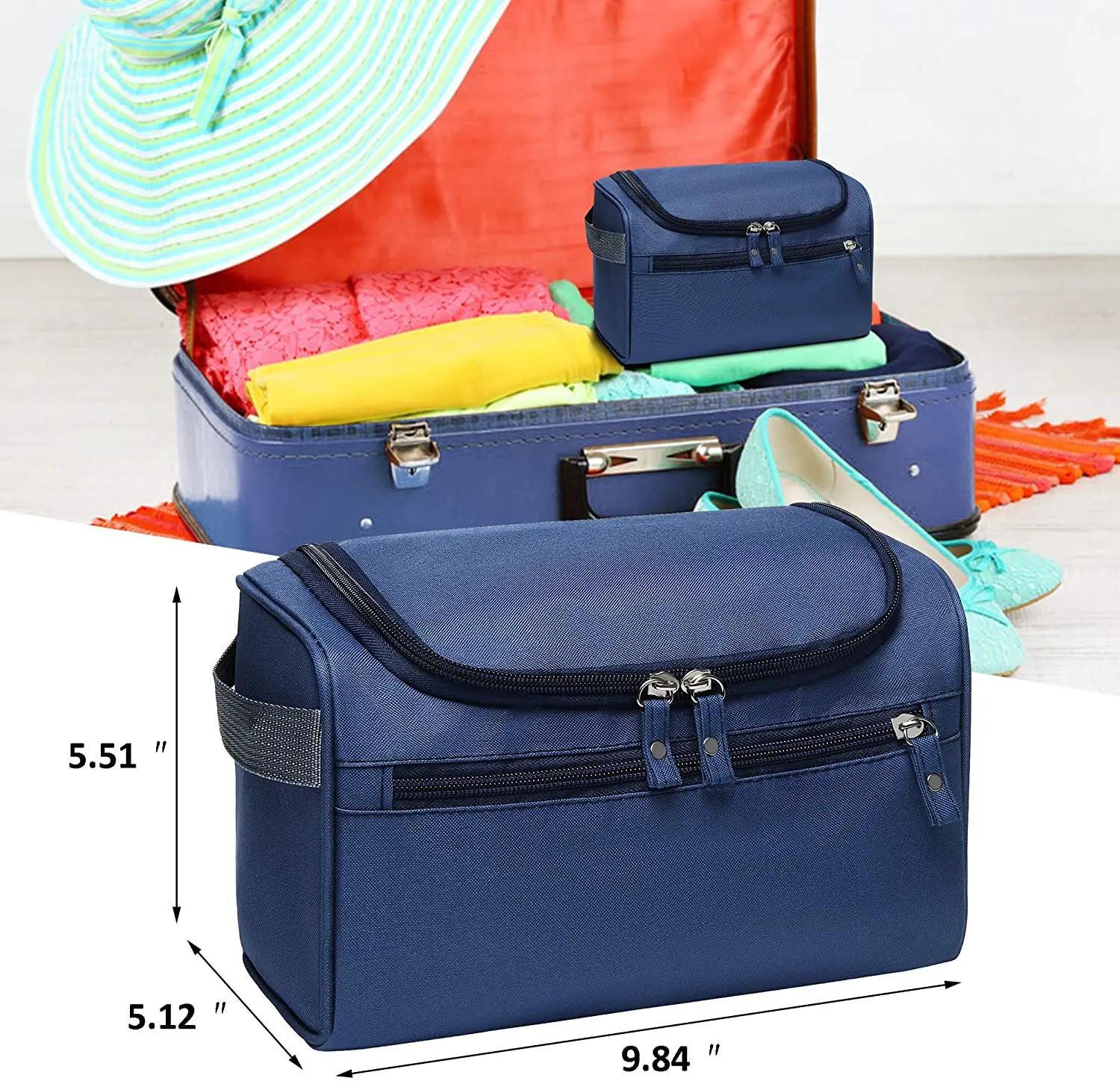 

Customize Logo Nylon Waterproof Large Travel Toilet Cosmetic Bag Color Makeup Bag, Colorful