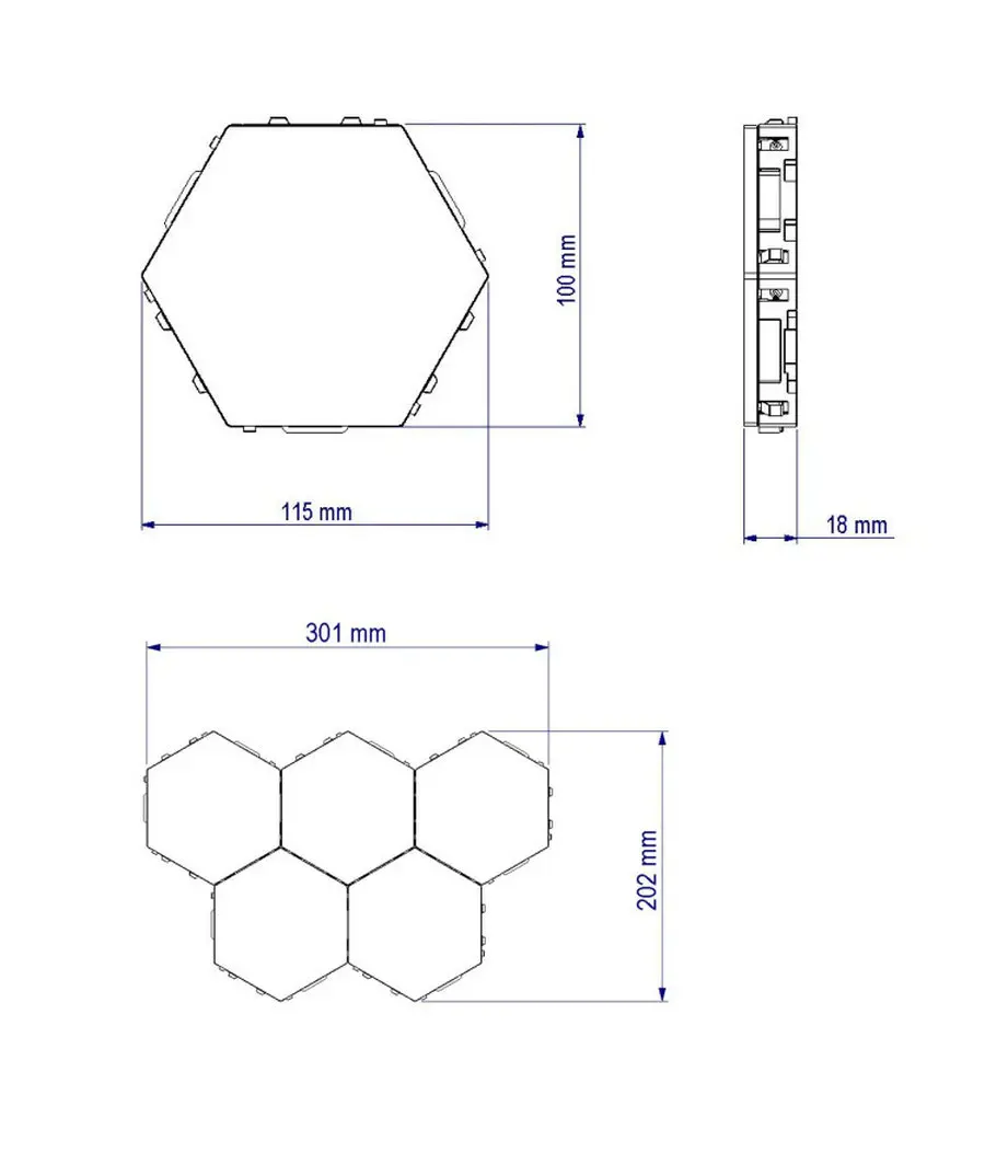 Модульный настенный светильник Hexagon