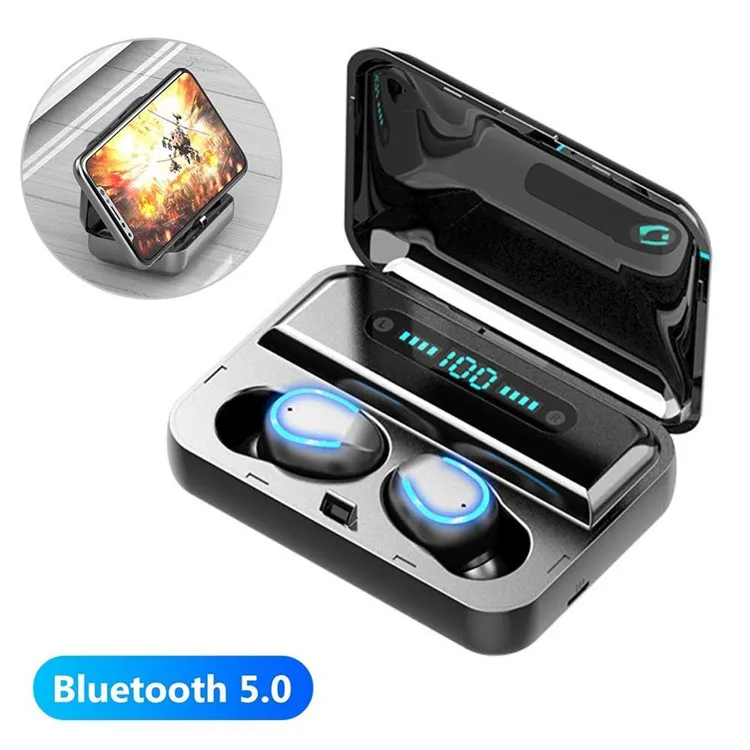 

F9 5U F9-5 Wireless Headset LED Power Digital Display TWS 5.0 Sports Headset With Mobile Power Function