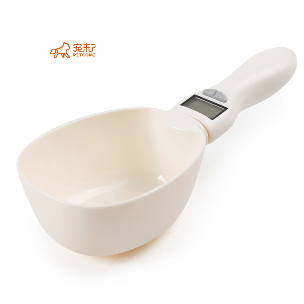 

PETCOME Suppliers Dropshipping Hot Sale Smart Digital Quantitative Scale Pet Dog Food Weighning Spoon Cat, White