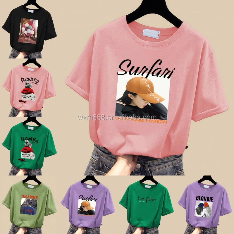 

2020 High Quality Casual Plain O Neck Loose T Shirt For Women Clothing Wholesale