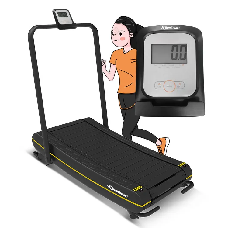 

wholesale price new arrival home use running machine mini folding non-motorized curved treadmill, Black