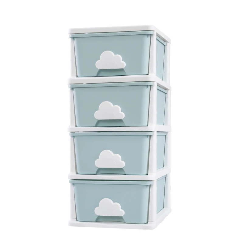 

Haixing 4 Tiers Clothes Stackable Cabinets Storage Baby Plastic Drawer, Pink, green, can be customized